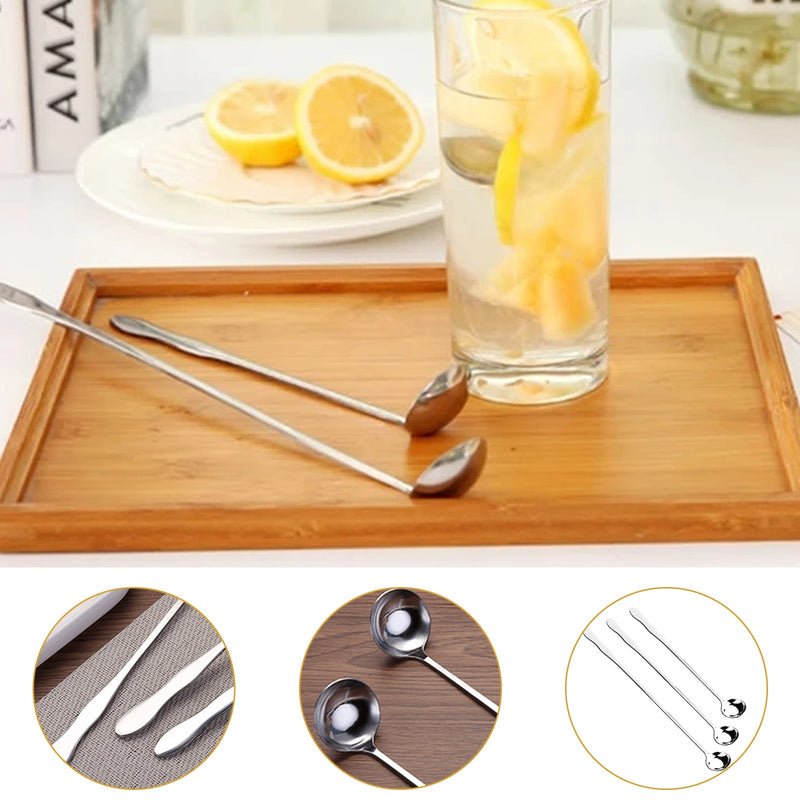 Stainless Steel Long Handle Spoon Coffee Tea Stirring Spoons Dessert Ice Cream Cake Scoop Home