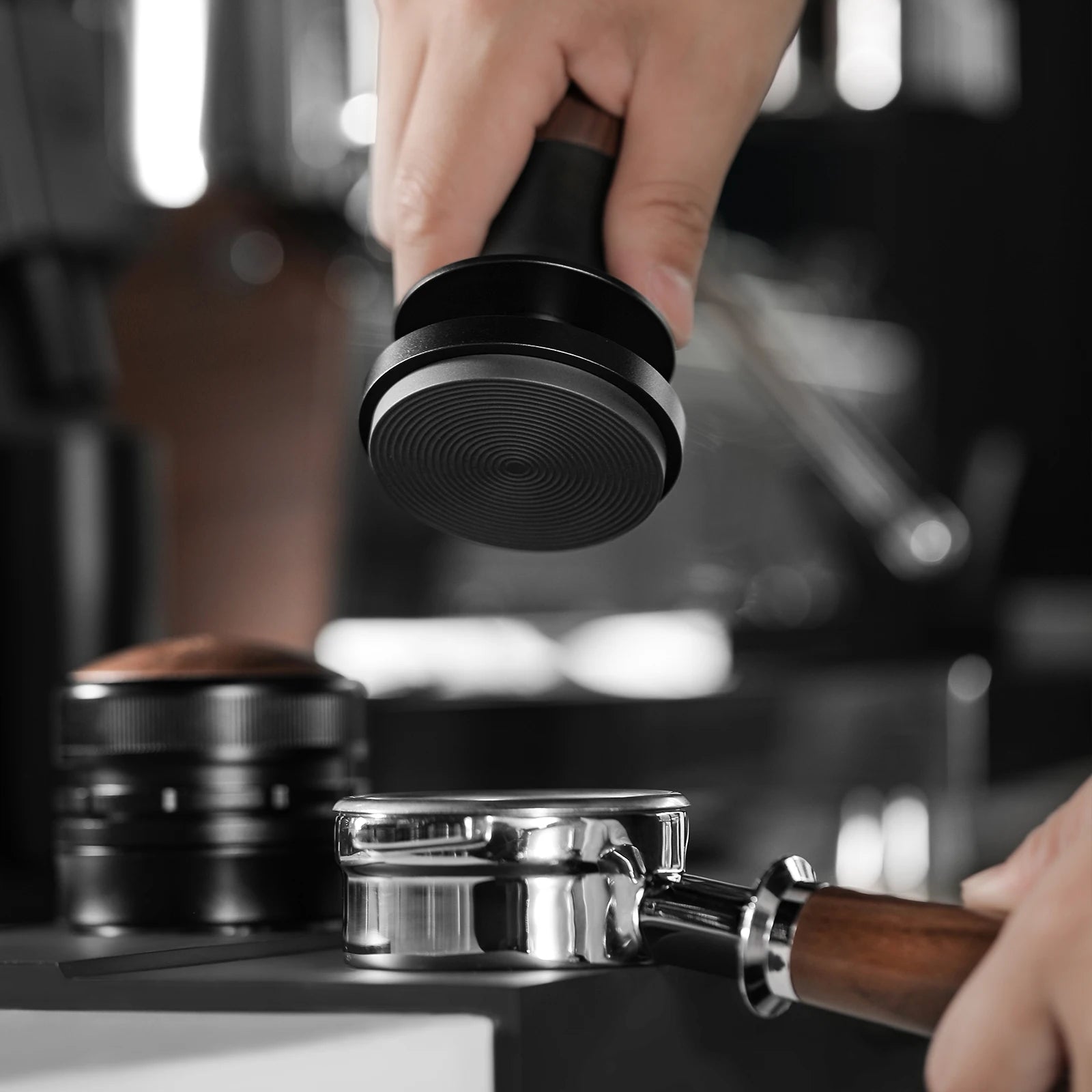 30lbs Coffee Tamper Ripple Base Constant Pressure Espresso Tamper 3pcs Calibrated Spring Loaded