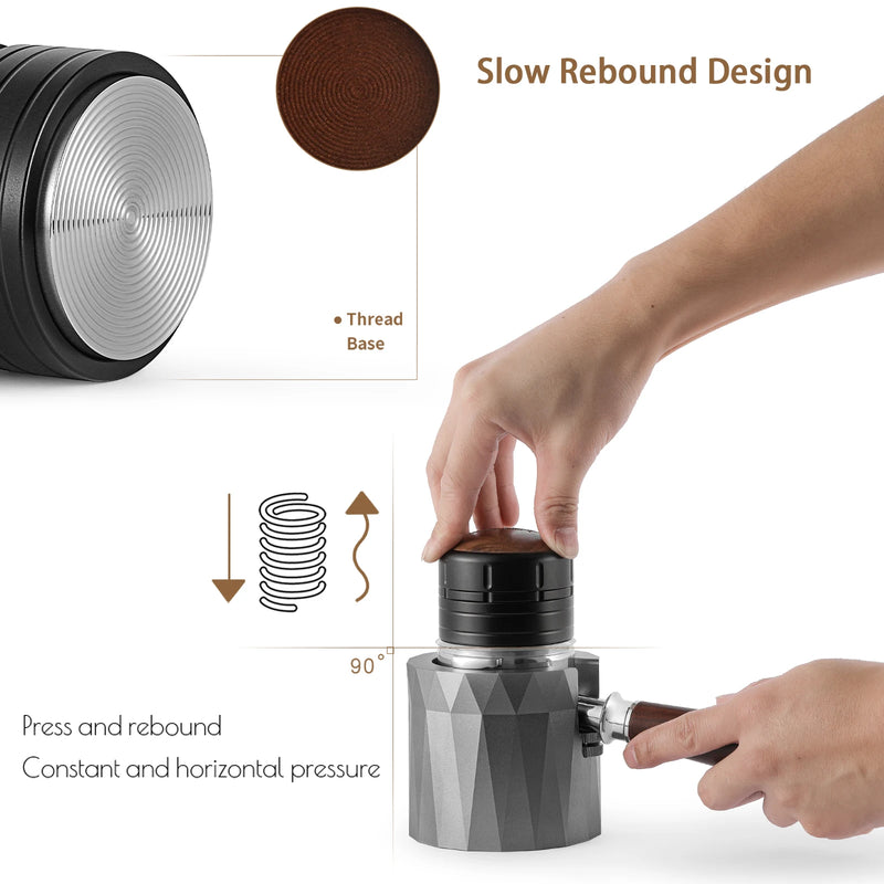 58mm Spring Coffee Tamper Adjustable Depth Calibrated Espresso Tampers Home Barista Accessories