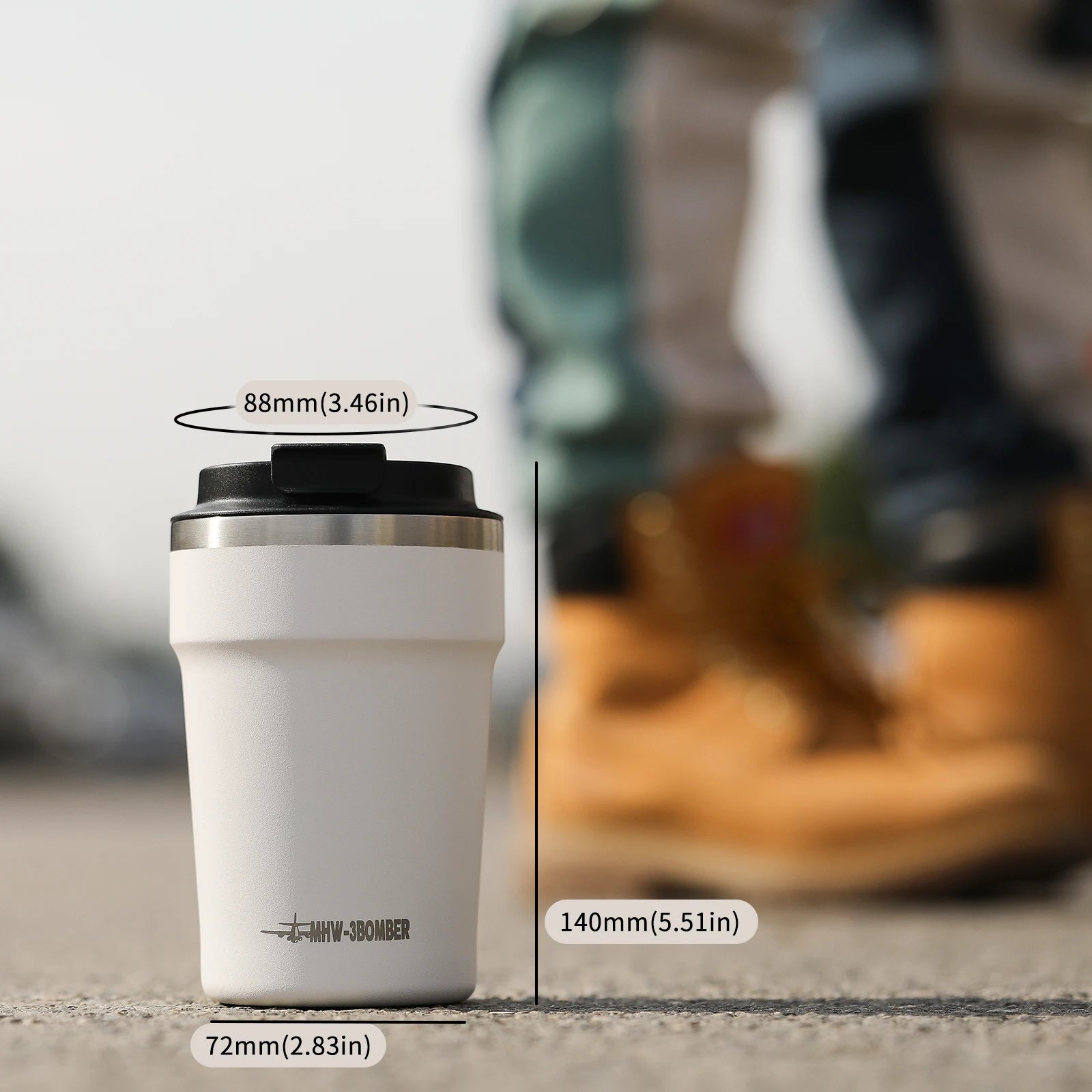 MHW-3BOMBER 360ml Portable Thermo Cup For Coffee Mug Stainless Steel Outdoor With Cover Leak-proof
