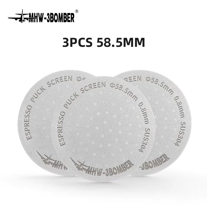 Espresso Puck Screen 51mm 53mm 58.5mm Titanium Coated Reusable Filter 0.8mm Metal Mesh