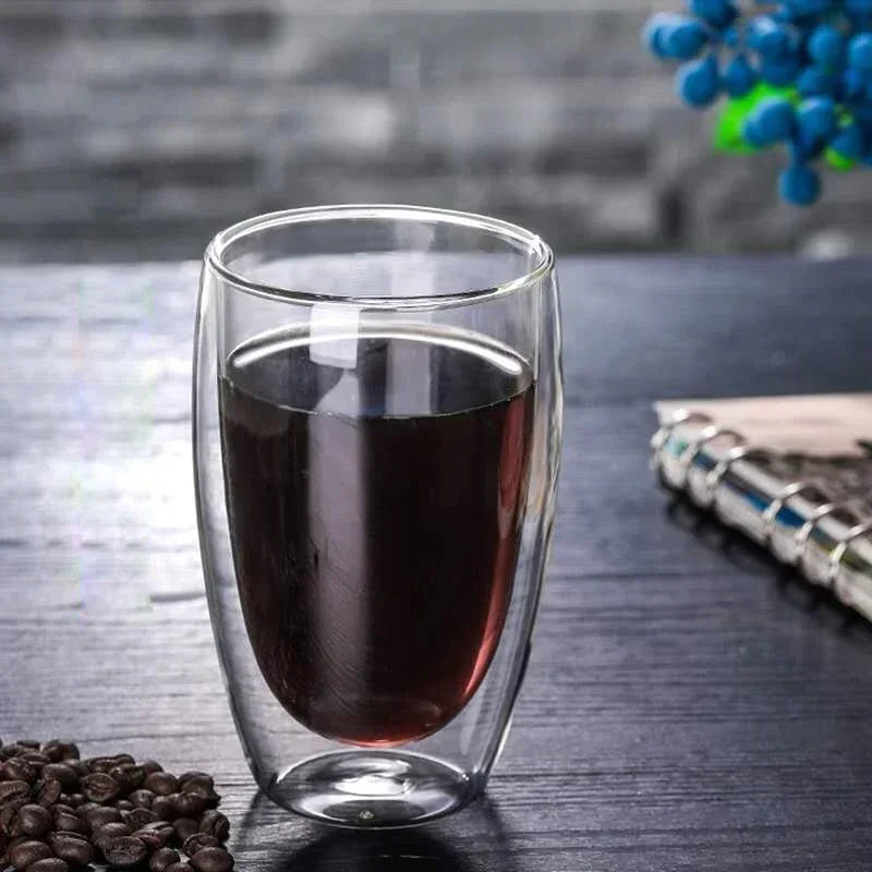 Double Bottom Wall Glass Coffee Cup Whiskey Tea Thermal Heat Resistant Mug Drinkware Tumbler Set