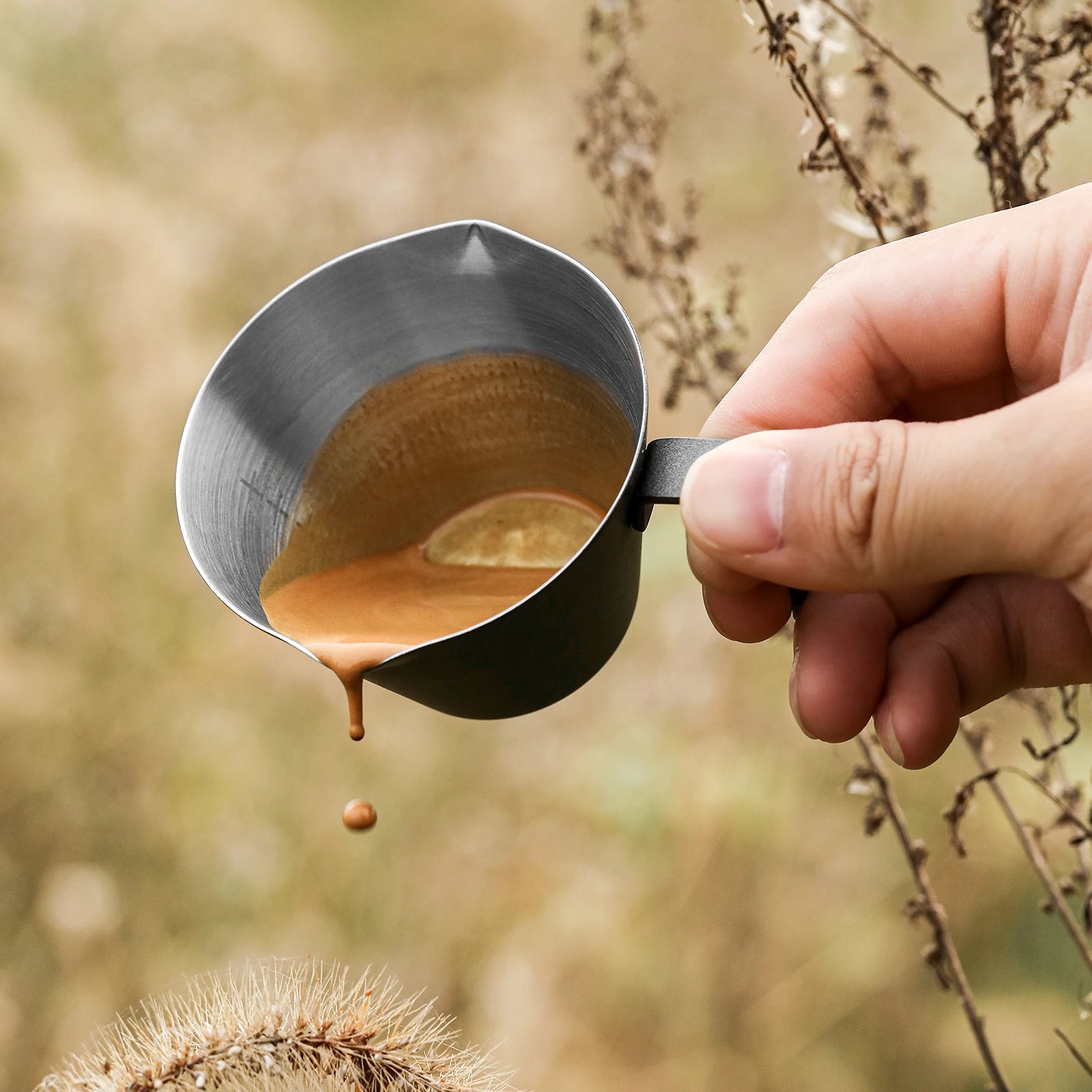 Stainless Steel Espresso Measuring Cup with handle 2/3 Pack Shot Espresso Cups 100ml Barista Coffee
