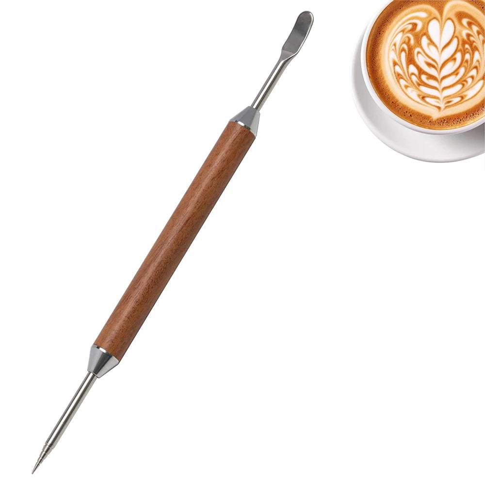 LMETJMA Stainless Steel Coffee Latte Art Pen | Spice & Cappuccino Decorative Drawing Tool