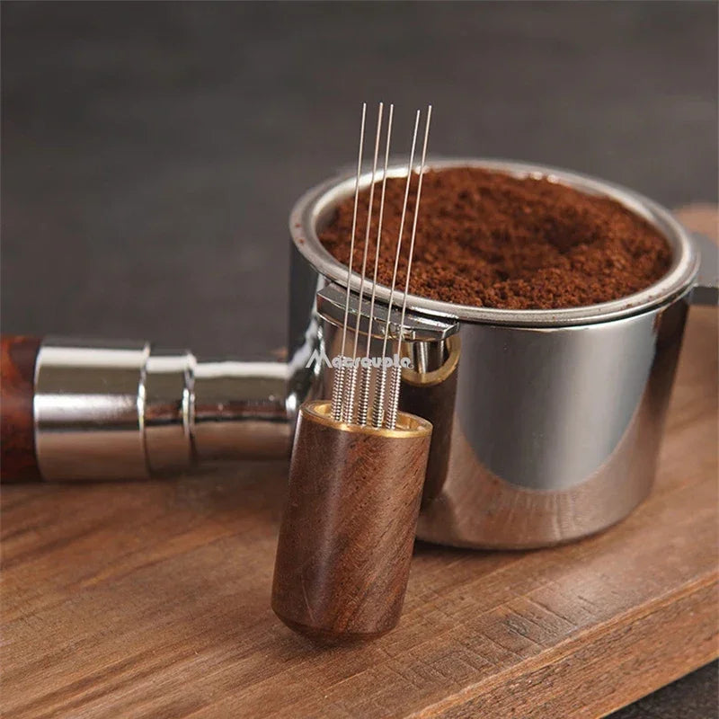 Stainless Steel Coffee Powder Tamper Espresso Powder Stirrer Distributor Leveler Tools Cafe Stirring