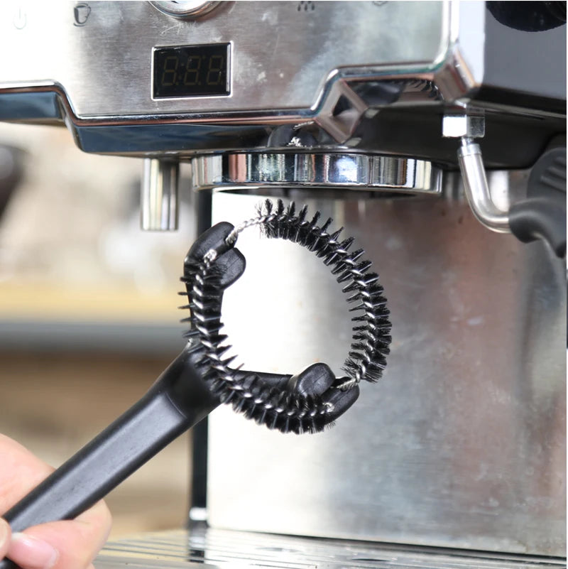 Coffee Machine Cleaning Brush for Espresso Group Head, Grinder & Filter Cleaning Tool with Spoon
