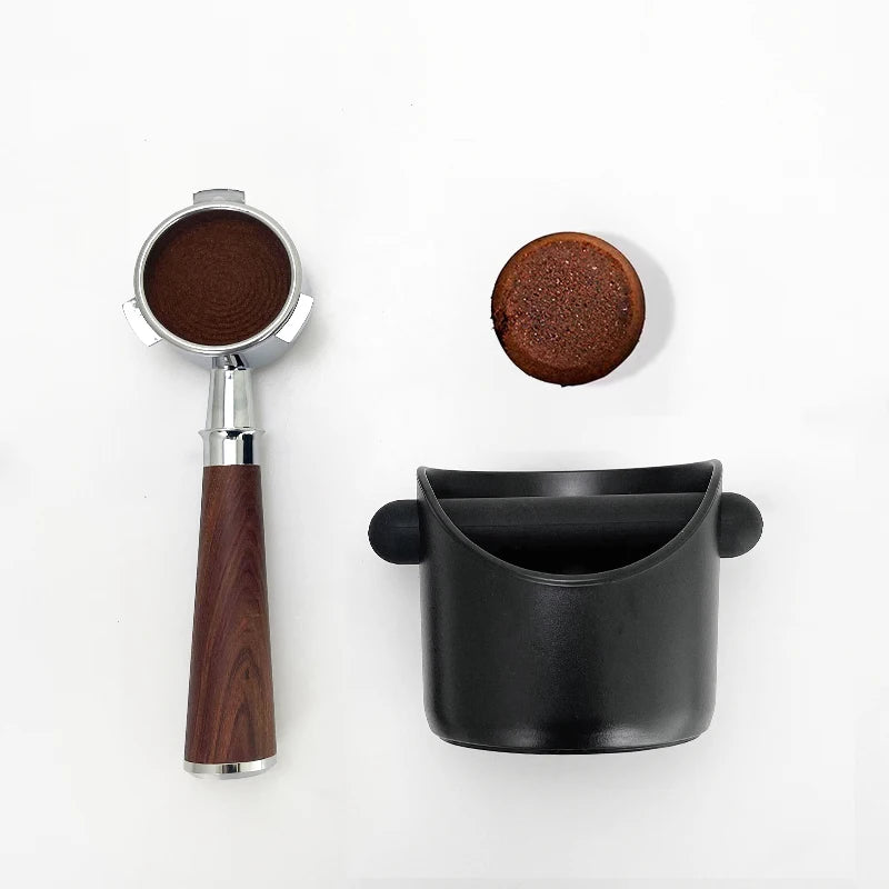 Espresso Knock Box Coffee Grounds Container | Non-Slip Dump Bin for Delonghi, Breville & Barista Use