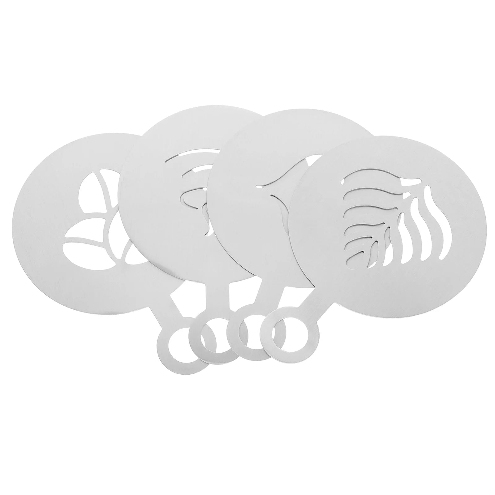 4pcs Stainless Steel Latte Art Stencils | Coffee Decorating Templates for Cappuccino, Hot Chocolate