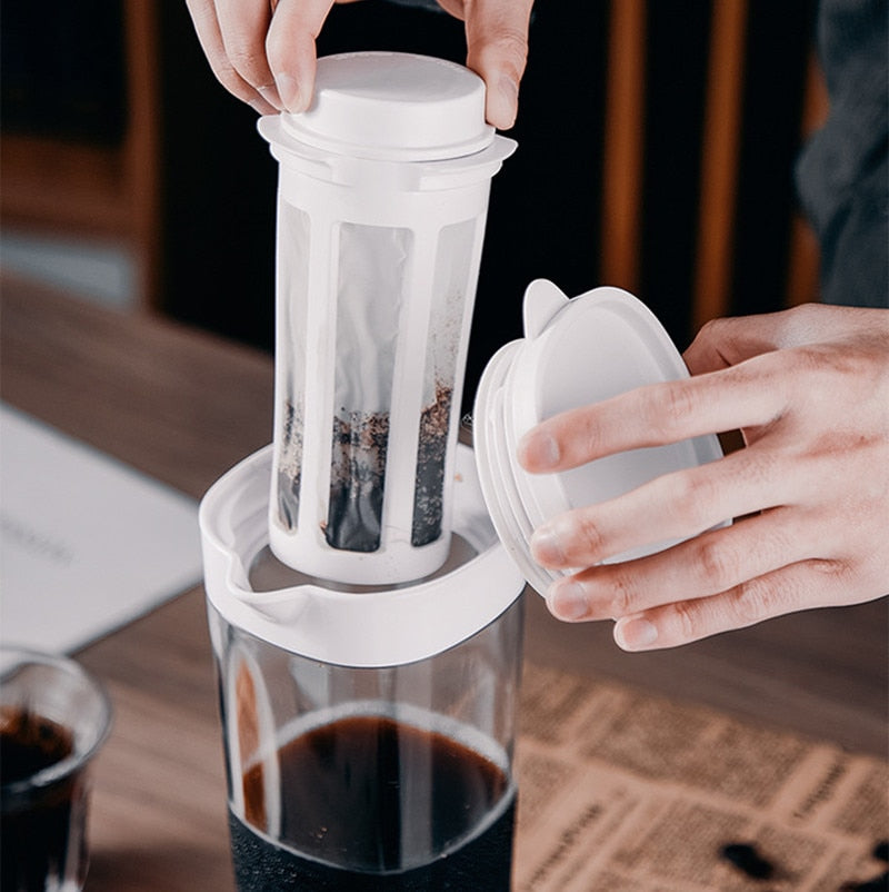 Portable High Capacity Iced Brew Coffee Maker Coffee Pots Cold Coffeepots Teapots Filter Tea Juice