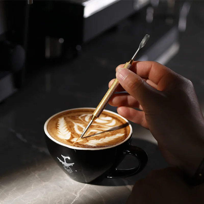 Stainless Steel Latte Art Needle Pen – DIY Coffee Decorative Tool for Baristas & Coffee Lovers