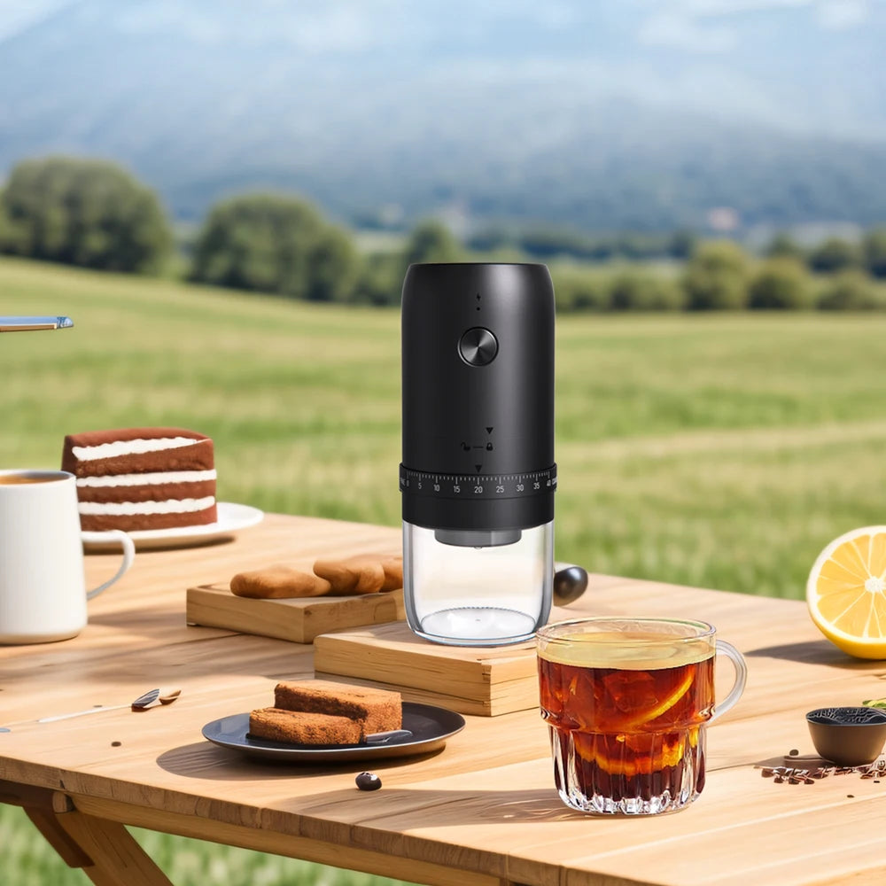 Portable USB Rechargeable Coffee Grinder – Adjustable 40 Gear Conical Burr Bean Grinder