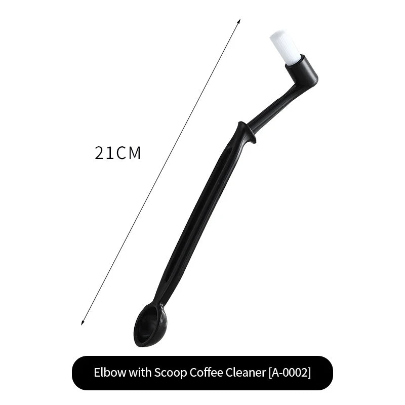 Coffee Machine Cleaning Brush with Spoon – Nylon Espresso Tool for Grounds & Group Head Cleaning