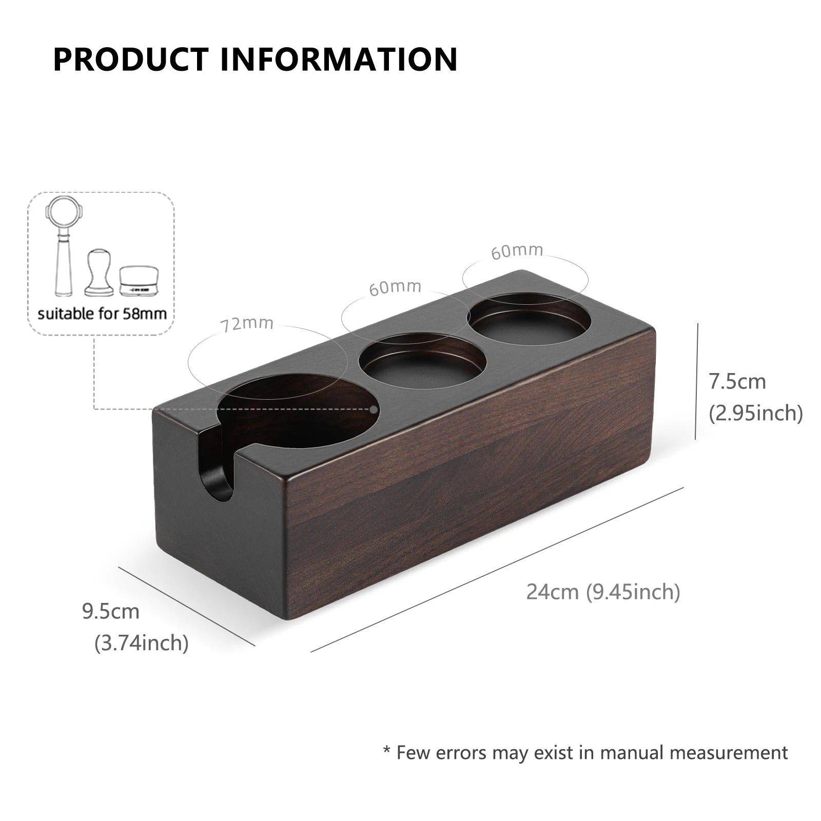 Coffee Distributor & Tamper Station Portafilter Stand Espresso Tamping Mat Non-Slip Base 51-58mm
