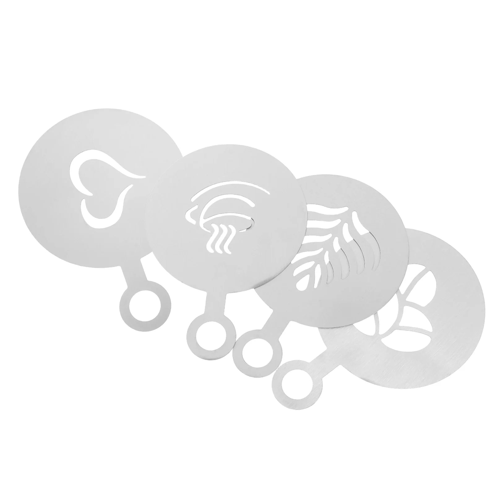 4pcs Stainless Steel Latte Art Stencils | Coffee Decorating Templates for Cappuccino, Hot Chocolate