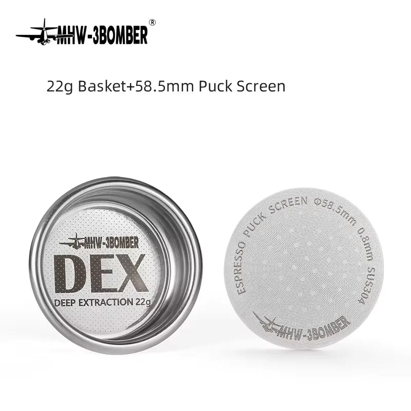 58.5mm Espresso Filter Basket 18g 20g Precision Coffee Basket with Puck Screen Portafilter