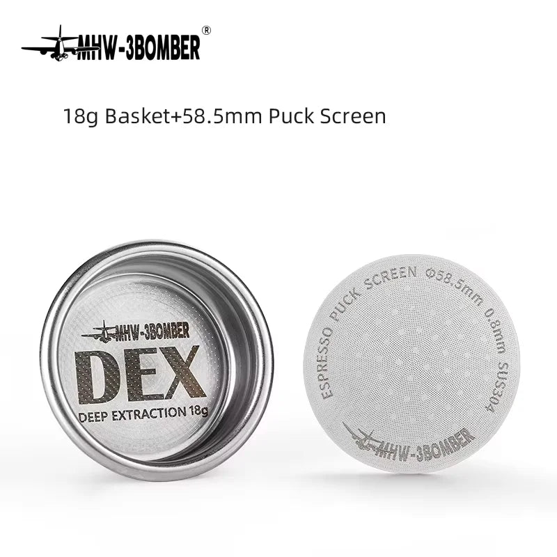 58.5mm Espresso Filter Basket 18g 20g Precision Coffee Basket with Puck Screen Portafilter