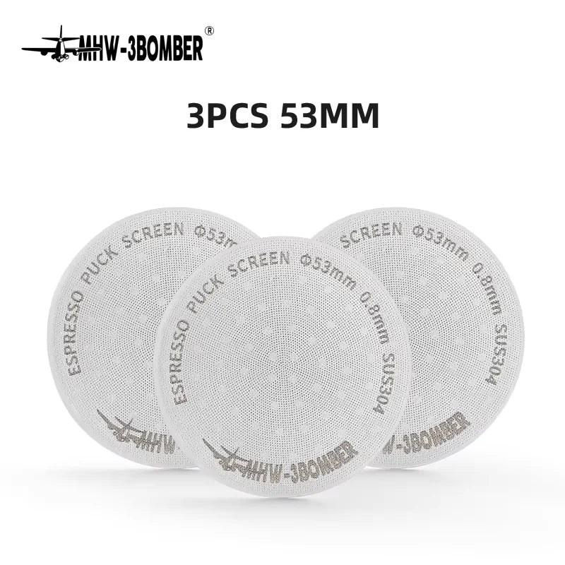 Espresso Puck Screen 51mm 53mm 58.5mm Titanium Coated Reusable Filter 0.8mm Metal Mesh