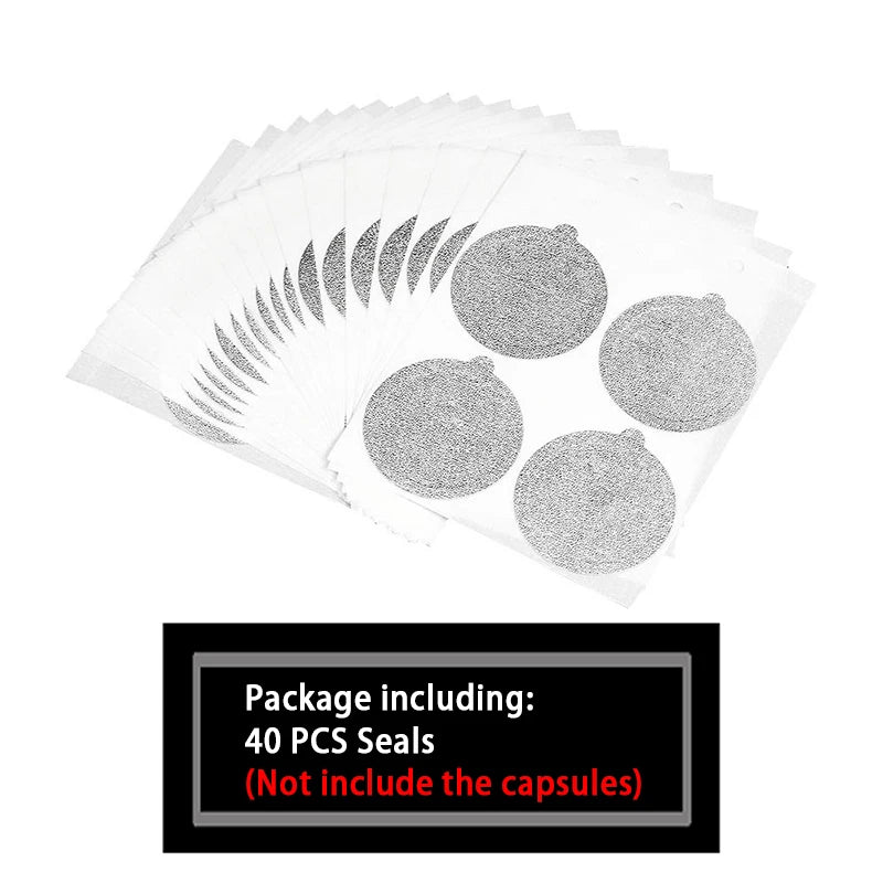 Refillable Stainless Steel Coffee Capsules & 37mm Foil Seal Lids|Compatible with Nespresso Original
