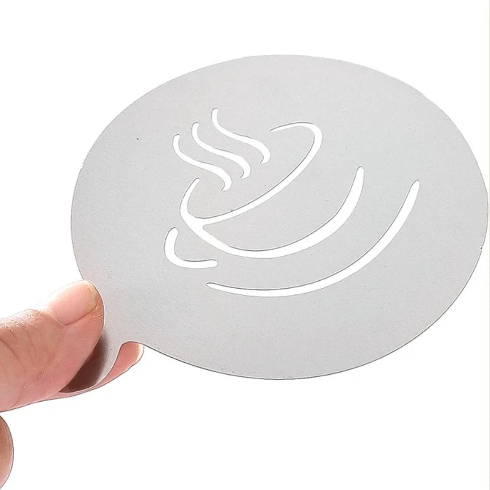 Stainless Steel Coffee Stencil | Latte Milk Foam Spray Art Mould for Coffee & Dessert Decoration