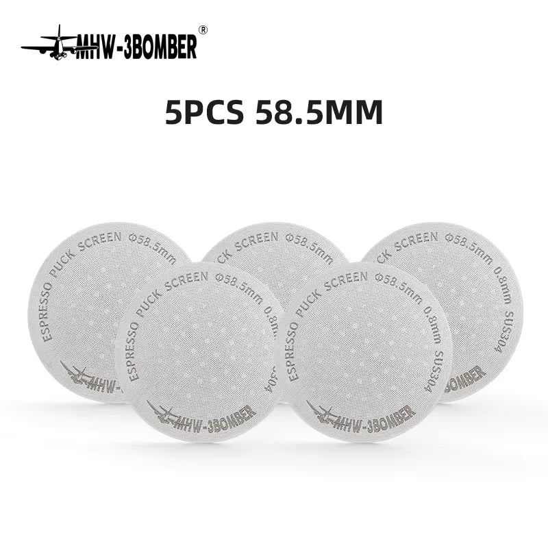 Espresso Puck Screen 51mm 53mm 58.5mm Titanium Coated Reusable Filter 0.8mm Metal Mesh