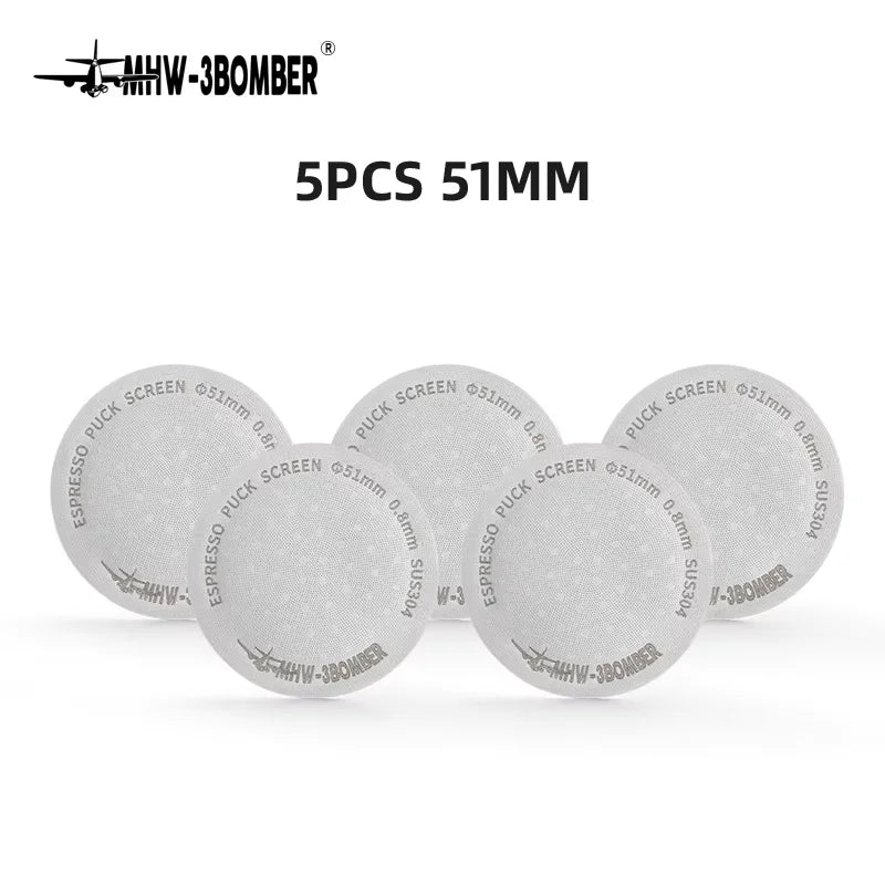Espresso Puck Screen 51mm 53mm 58.5mm Titanium Coated Reusable Filter 0.8mm Metal Mesh