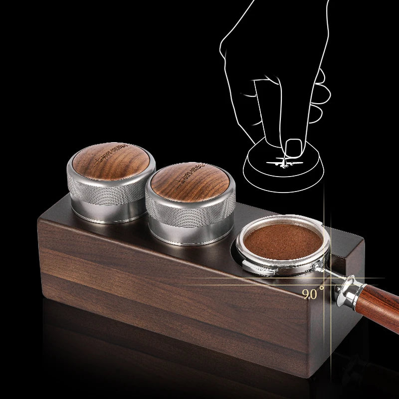 Coffee Distributor & Tamper Station Portafilter Stand Espresso Tamping Mat Non-Slip Base 51-58mm