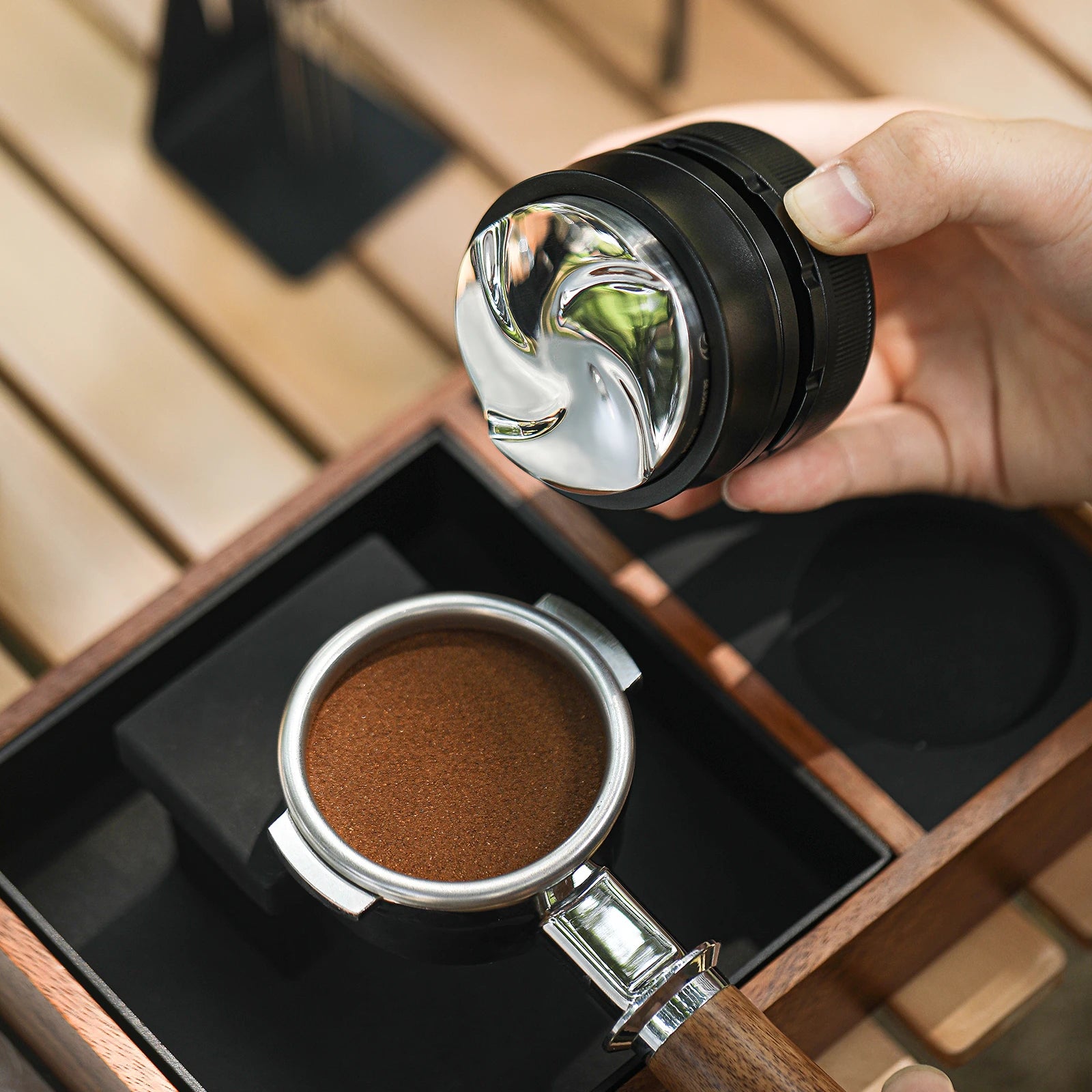58.35MM Coffee Distributor Gravity Adaptive Espresso Adjustable Depth Professional Barista Tools