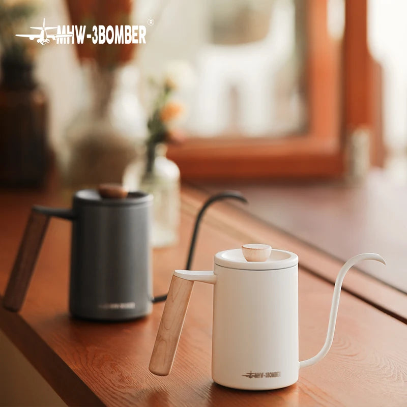 Pour Over Coffee Kettle 400ml/600ml Stainless Steel Gooseneck Pot Cafe Barista Kitchen Accessories