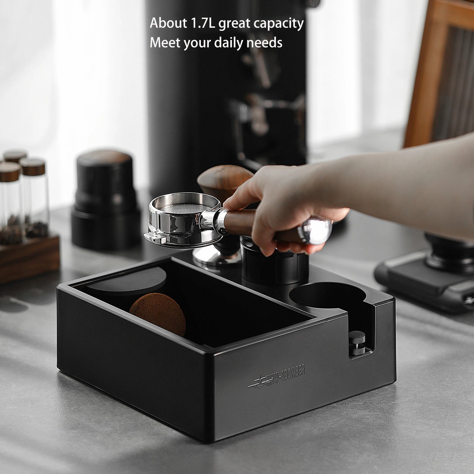 Knock Box 51mm 54m 58mm Coffee Tamper Station Adjustable Portafilter Holder Distributor Stand