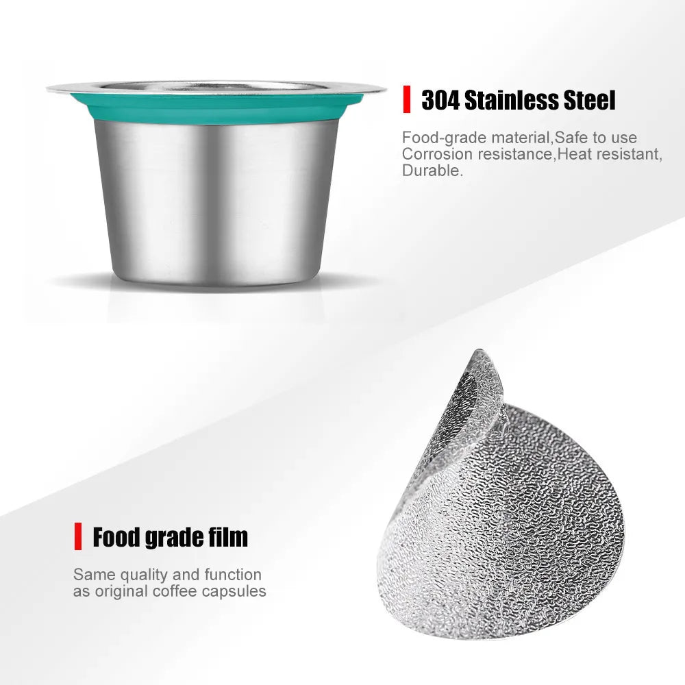 Refill Nespresso Coffee Capsulas Stainless Steel Refillable Nespress Coffee Capsule Reusable Italian