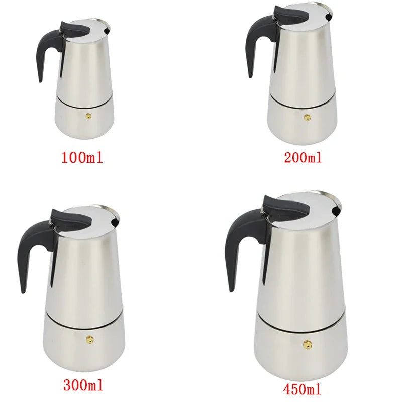 Stainless Steel Coffee Maker Moka Pot Espresso Maker Cups Latte Percolator Stove Top Espresso Pot