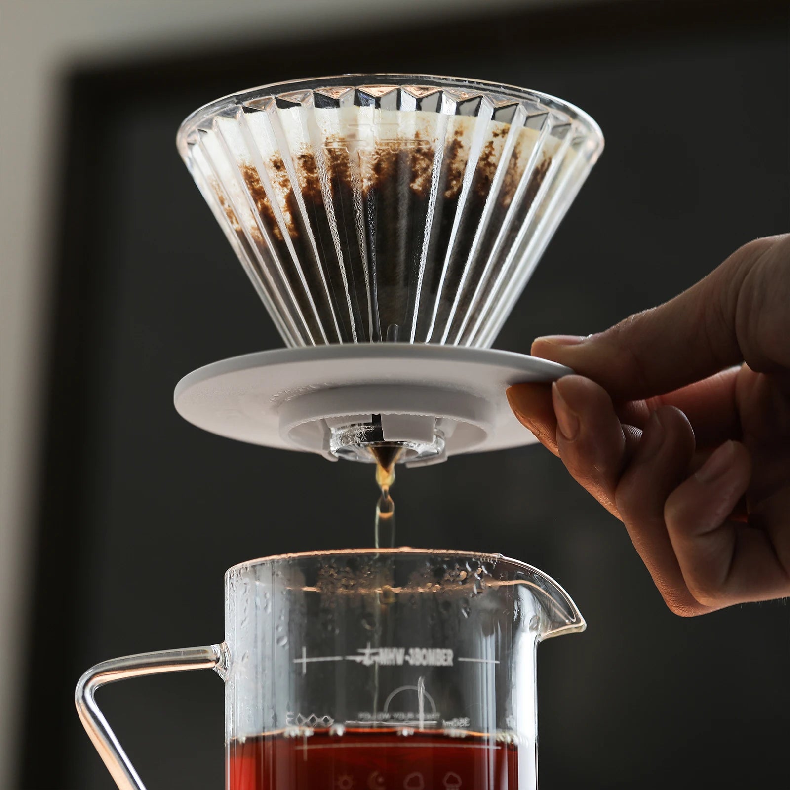 Glass Coffee Filter Cup and Espresso Filter Paper Set Reusable Cone Pour Over Coffee Dripper Filters