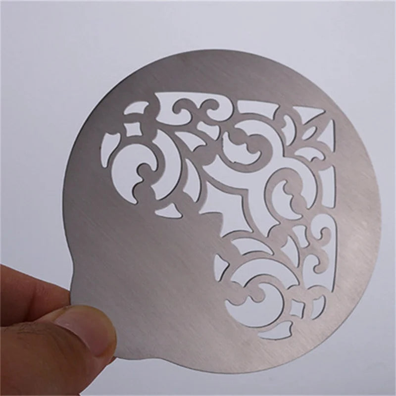 5pcs Stainless Steel Coffee Stencils Set for Latte Art, Cappuccino, and Fancy Foam Designs