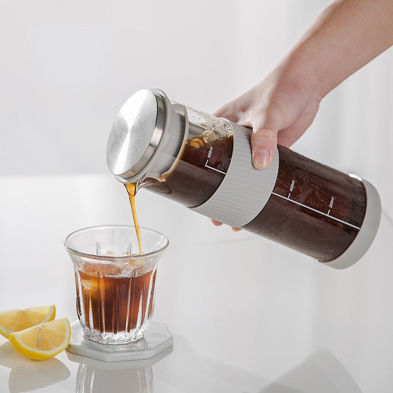 Espresso Filter Bottle Cold Brew Maker Cold Brewing Pot Iced Coffee Maker Filter Sealed Leak-Proof