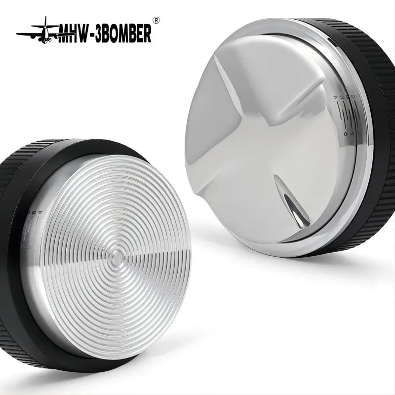 51mm 53mm 58.35mm Coffee Distributor Stainless Steel Base Espresso Tamper with Tamping Mat Brush Set