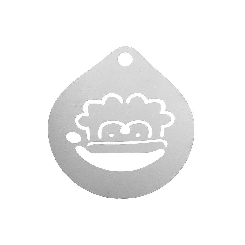 Stainless Steel Coffee Stencil | Latte Milk Foam Spray Art Mould for Coffee & Dessert Decoration