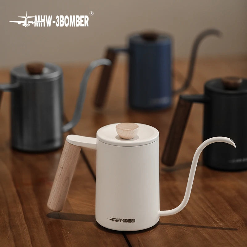 Pour Over Coffee Kettle 400ml/600ml Stainless Steel Gooseneck Pot Cafe Barista Kitchen Accessories