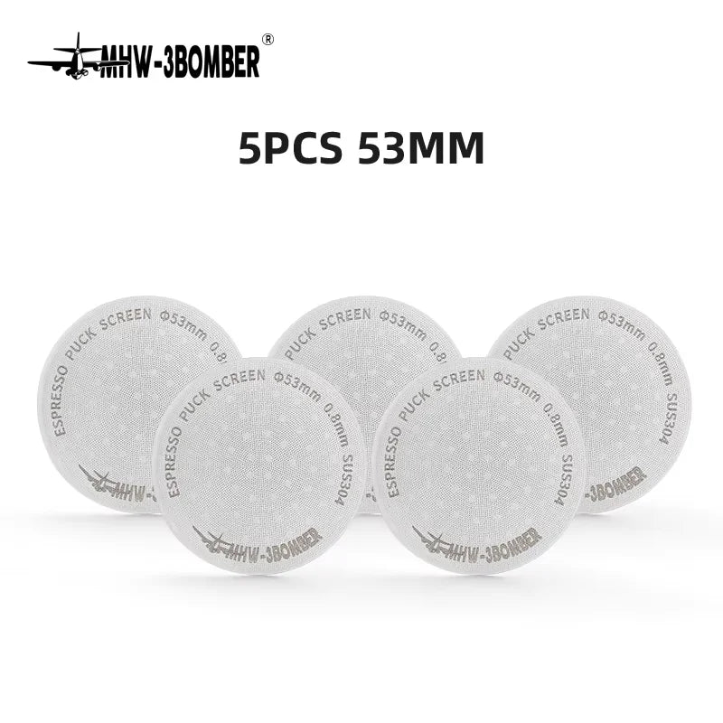 Espresso Puck Screen 51mm 53mm 58.5mm Titanium Coated Reusable Filter 0.8mm Metal Mesh