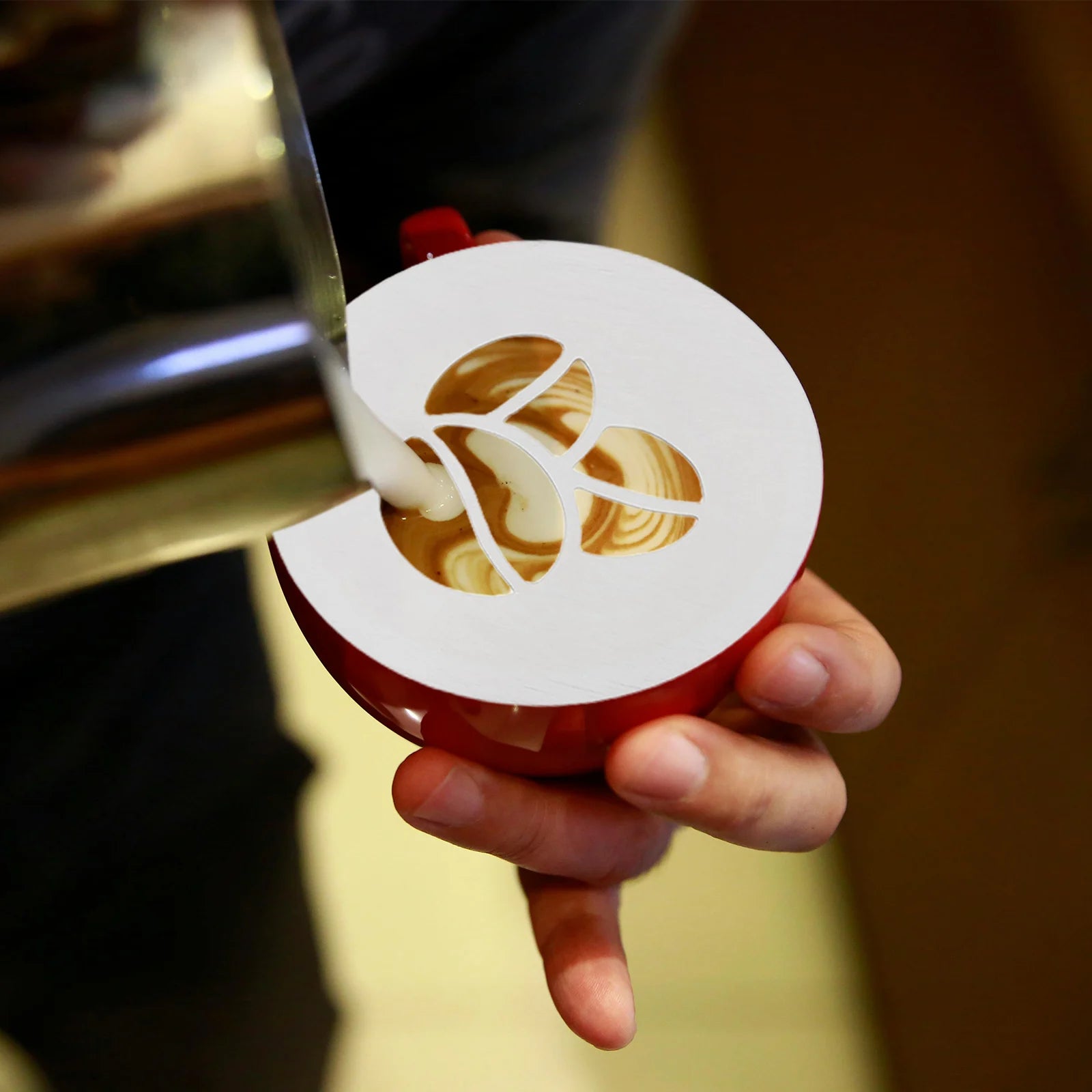4pcs Stainless Steel Latte Art Stencils | Coffee Decorating Templates for Cappuccino, Hot Chocolate