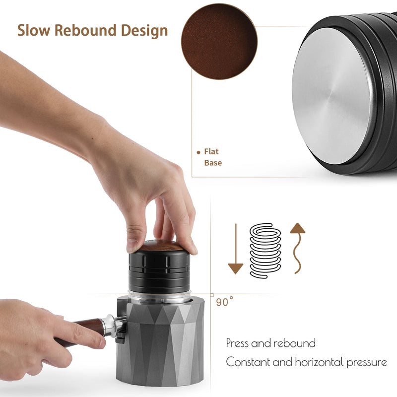 58mm Spring Coffee Tamper Adjustable Depth Calibrated Espresso Tampers Home Barista Accessories