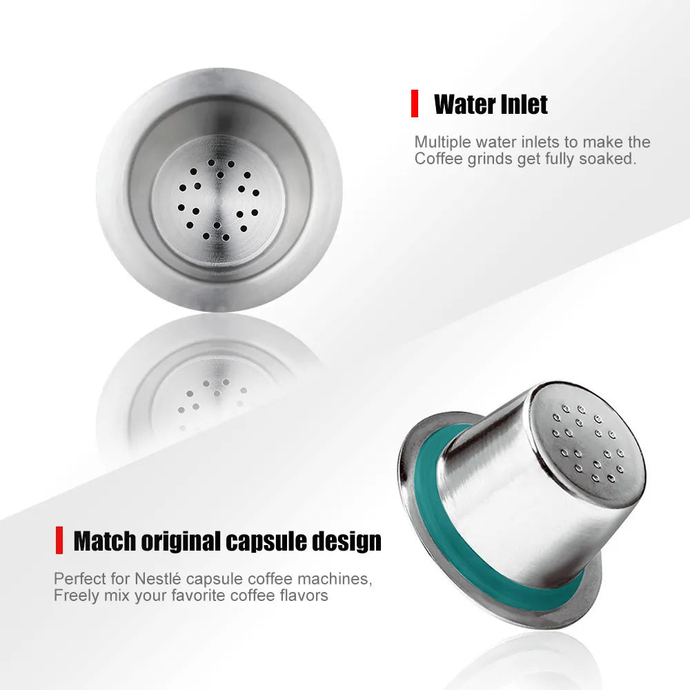 Refill Nespresso Coffee Capsulas Stainless Steel Refillable Nespress Coffee Capsule Reusable Italian