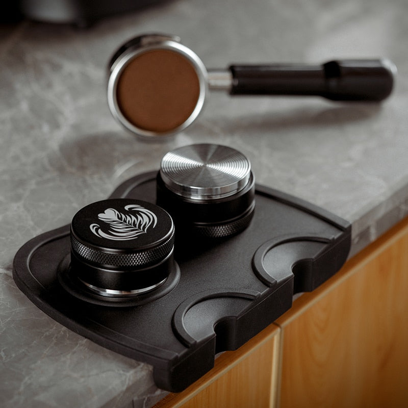 Espresso Coffee Tampers Mat Silicone Tamper Holder Corner Mat Pad Anti-skid Tamper Mat Barista