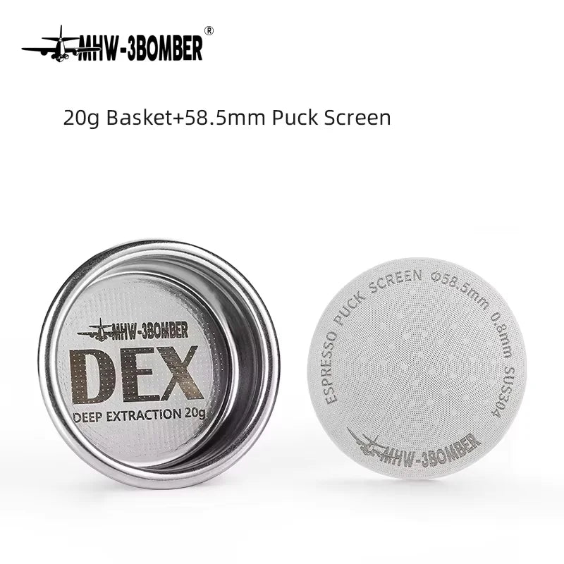 58.5mm Espresso Filter Basket 18g 20g Precision Coffee Basket with Puck Screen Portafilter