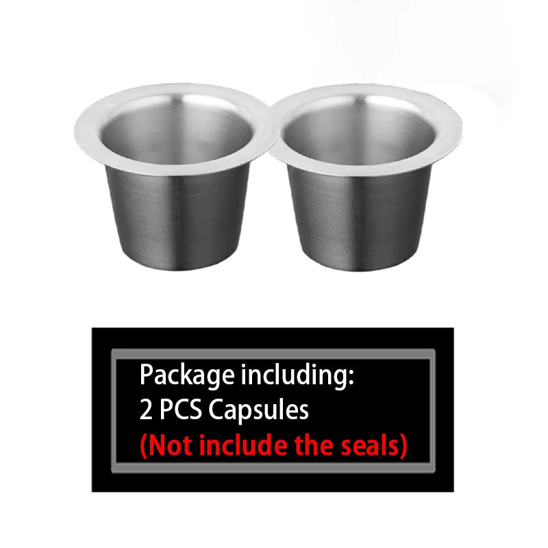 Refillable Stainless Steel Coffee Capsules & 37mm Foil Seal Lids|Compatible with Nespresso Original