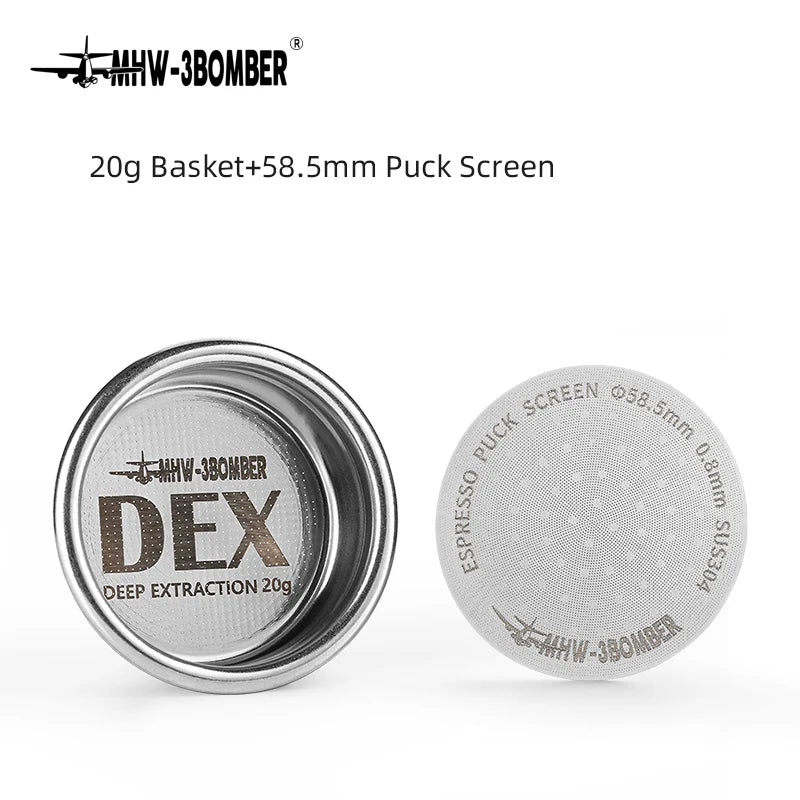 58.5mm Espresso Filter Basket 18g 20g Precision Coffee Basket with Puck Screen Portafilter