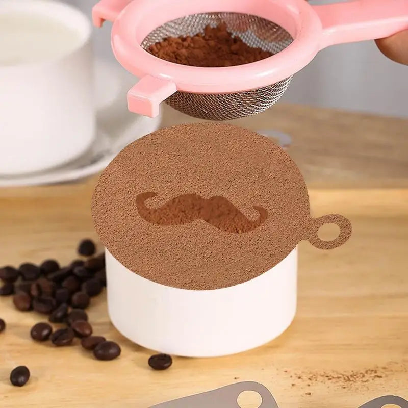 Coffee Latte Cappuccino Barista Stencils | Stainless Steel | Templates for DIY Coffee Art & Design