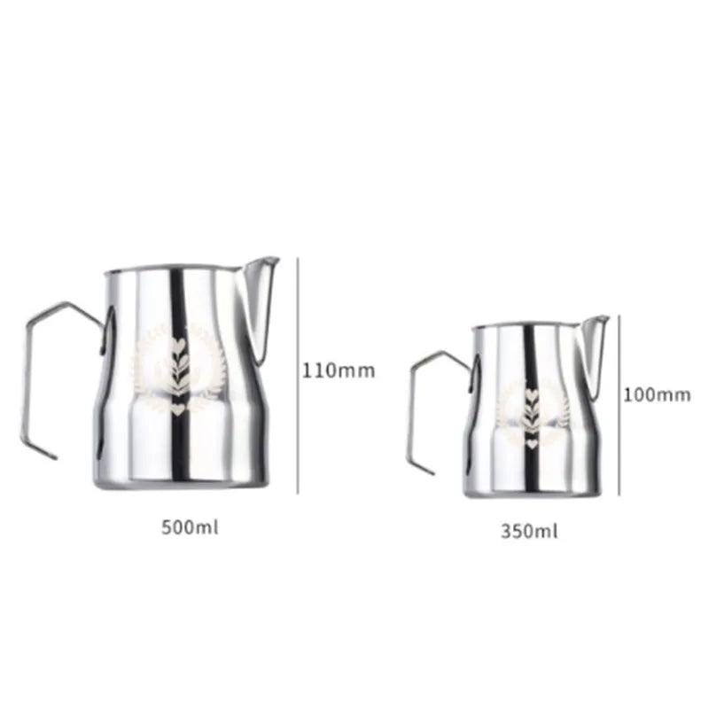 Stainless Steel Milk Frothing Pitcher for Barista Latte Art – 350ml & 500ml Coffee Steaming Jug