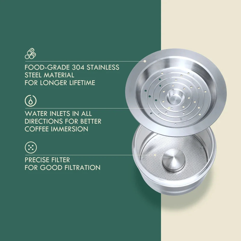 Reusable Caffitaly® Stainless Steel Coffee Capsule, Espresso Pod for S21, S22 & Ruby machines