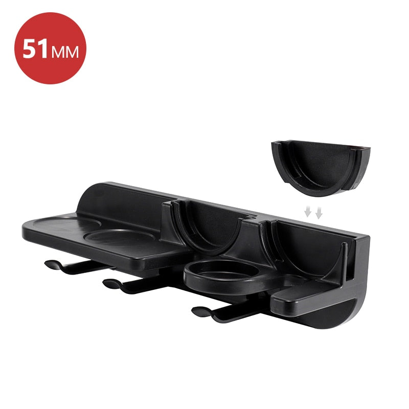 51/54/58mm Wall Mount Coffee Set Storage Rack Puching Free Espresso Coffee Portafilters Holder