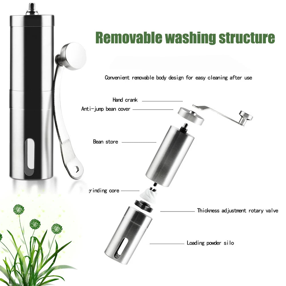Mini Manual Coffee Grinder|Stainless Steel Hand Bean Grinder Compatible with Nespresso & Dolce Gusto